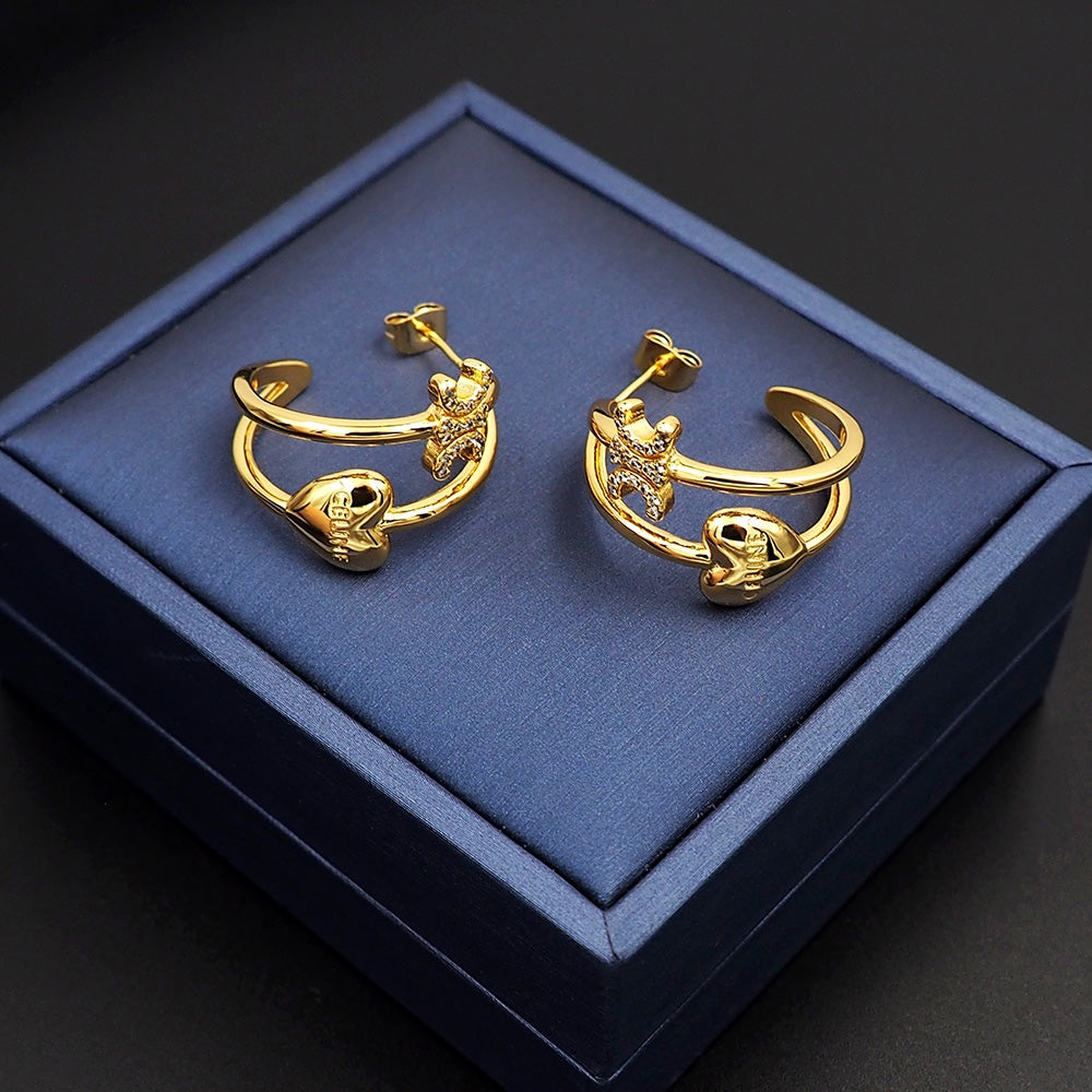 18K CE Triomphe Heart Earrings