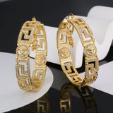 18K Ver Round Crystals Earrings