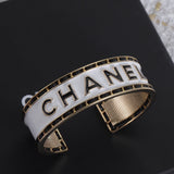 18K CC White Cuff Bracelet