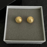 18K CC Gold Round Earrings