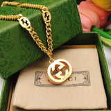18K GG Interlocking G Pink Pendant Necklace