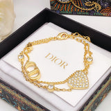 18K Petit CD Heart Diamonds Bracelet