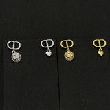 18K CD Pearl Diamond Drop Earrings