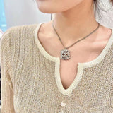 18K CC Diamonds Pendant Necklace