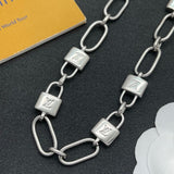 18K Louis Lock Gold Chain Necklace