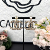 18K CC 25B Crystal Small Heart Earrings