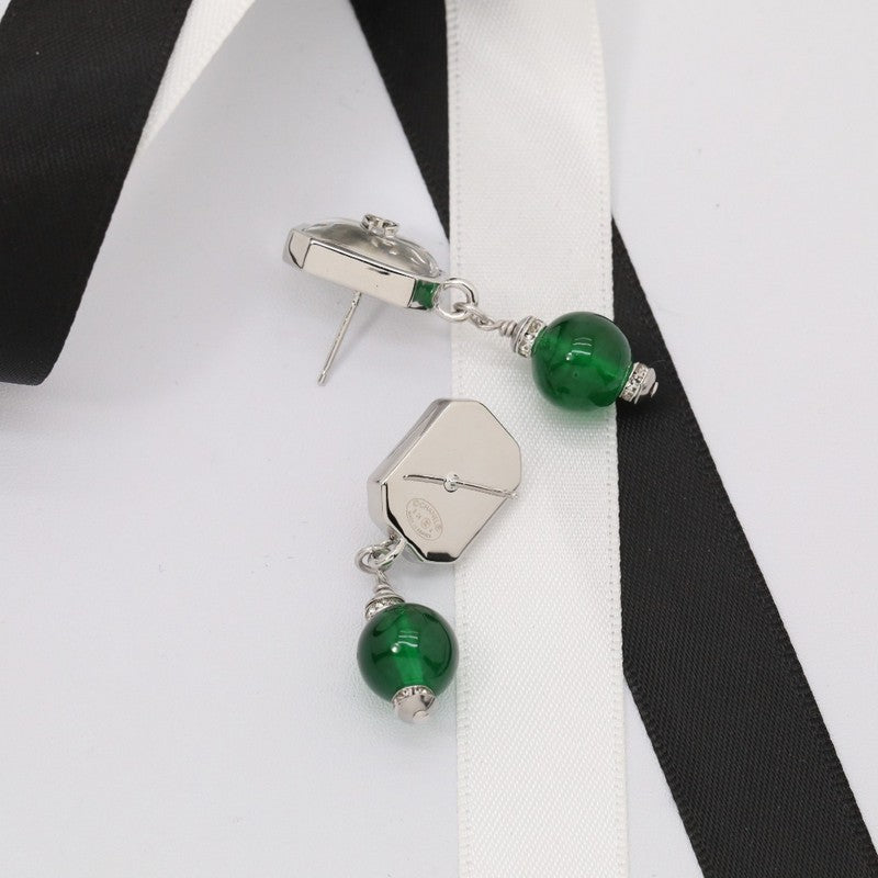 18K CC Emerald Small Drop Earrings