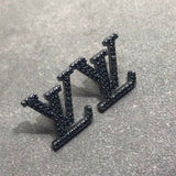 18K Louis Iconic Black Crystal Stud Earrings
