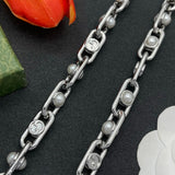 18K GG Gold Pearl Chain Necklace