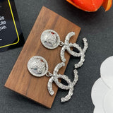 18K CC Pearl & Diamond Drop Earrings