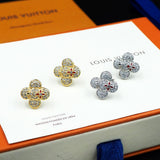 18K Louis Vivienne Diamond Earrings