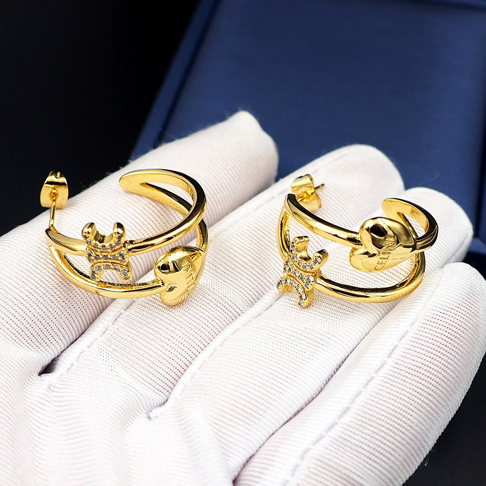 18K CE Triomphe Heart Earrings