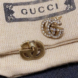 18K GG Diamond Gold Earrings