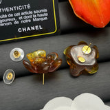18K CC Color Flower Resin Earrings