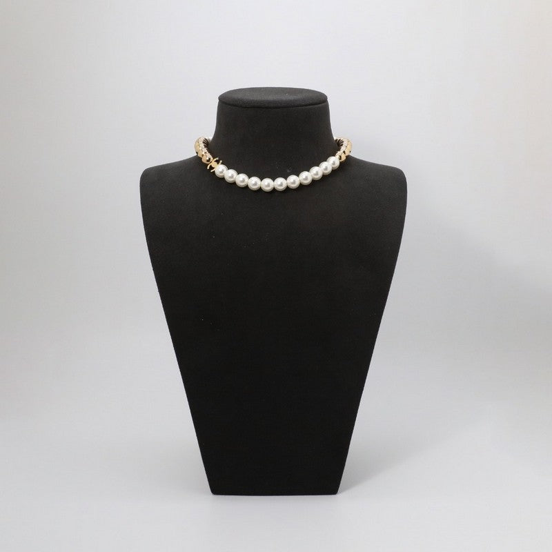 18K CC Pearl Choker Necklace