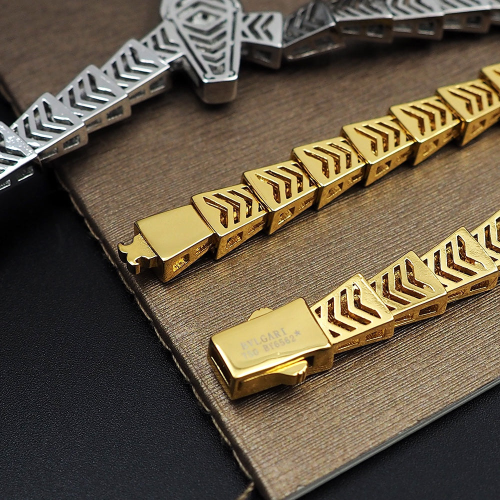 18K BV Serpenti Viper Full Pave Diamonds Necklace