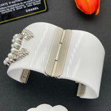 18K CC Pearl & Diamond White Cuff Bracelet