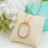 18K T Lock Pendant Pave Diamonds Necklace