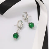18K CC Emerald Small Drop Earrings