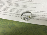 GG Interlocking G Blue Enamel Heart Ring