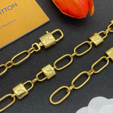 18K Louis Lock Gold Chain Necklace