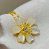 18K Rose De No?l Clip Pendant Necklace