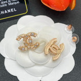 18K CC Pearl & Diamond Earrings