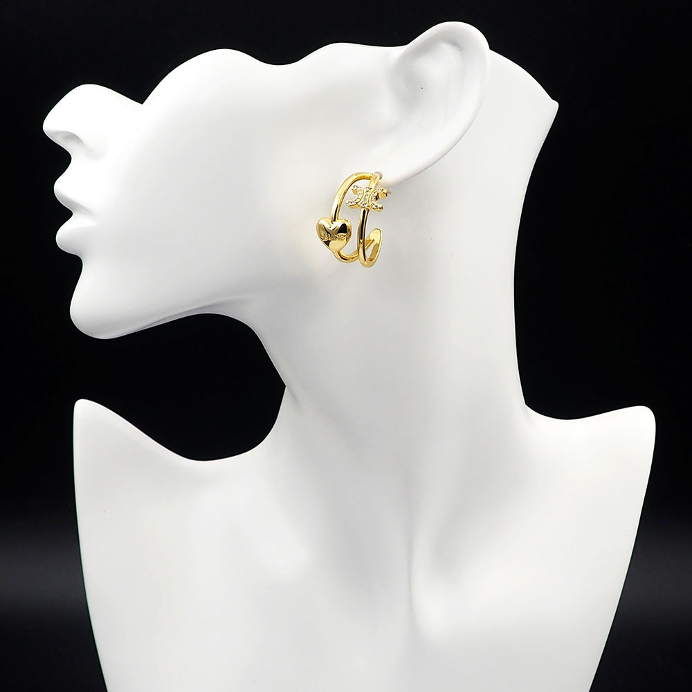 18K CE Triomphe Heart Earrings