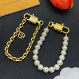 18K Louis Pearl & Gold Chain Bracelet Set
