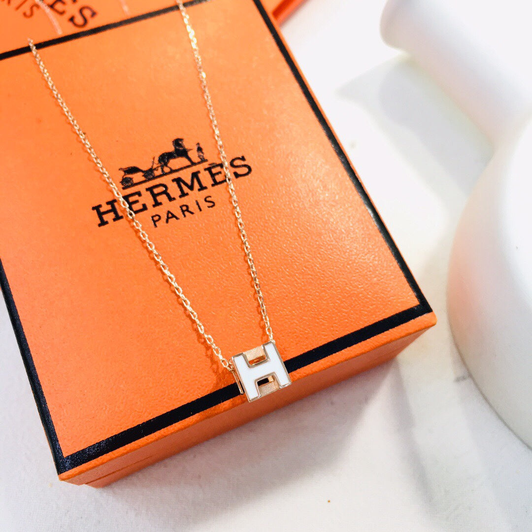 18K Cage D'H White H Necklace