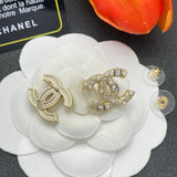 18K CC Pearl & Diamond Earrings