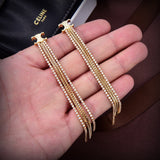 18K Triomphe Diamonds Long Earrings