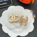 18K CC Pearl & Diamond Earrings