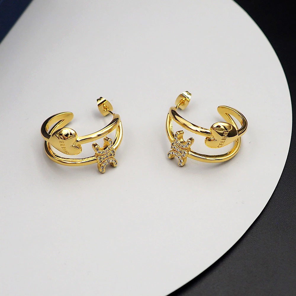 18K CE Triomphe Heart Earrings
