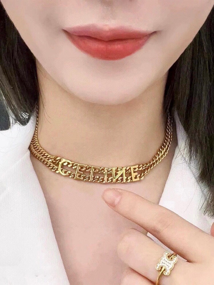 18K CE Triomphe Gourmette Necklace