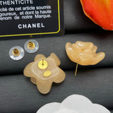 18K CC Color Flower Resin Earrings
