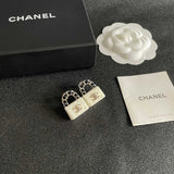 18K CC Color Bag Gold Earrings