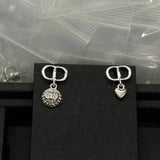 18K CD Pearl Diamond Drop Earrings