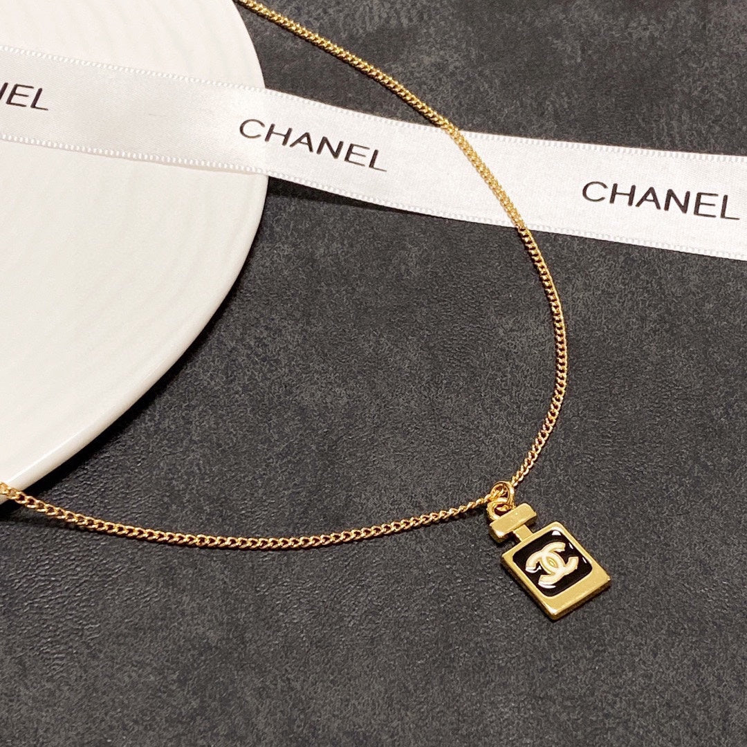 18K CC Perfume Bottle Necklace