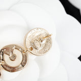 18K CC Script Pendant Earrings