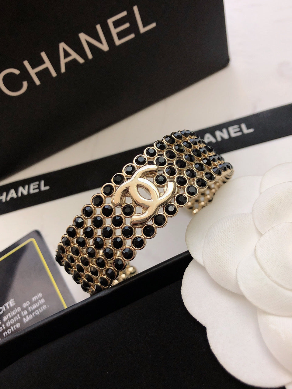18K CC Black Cuff Bracelet
