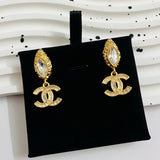 18K CC Crystal Gold Earrings