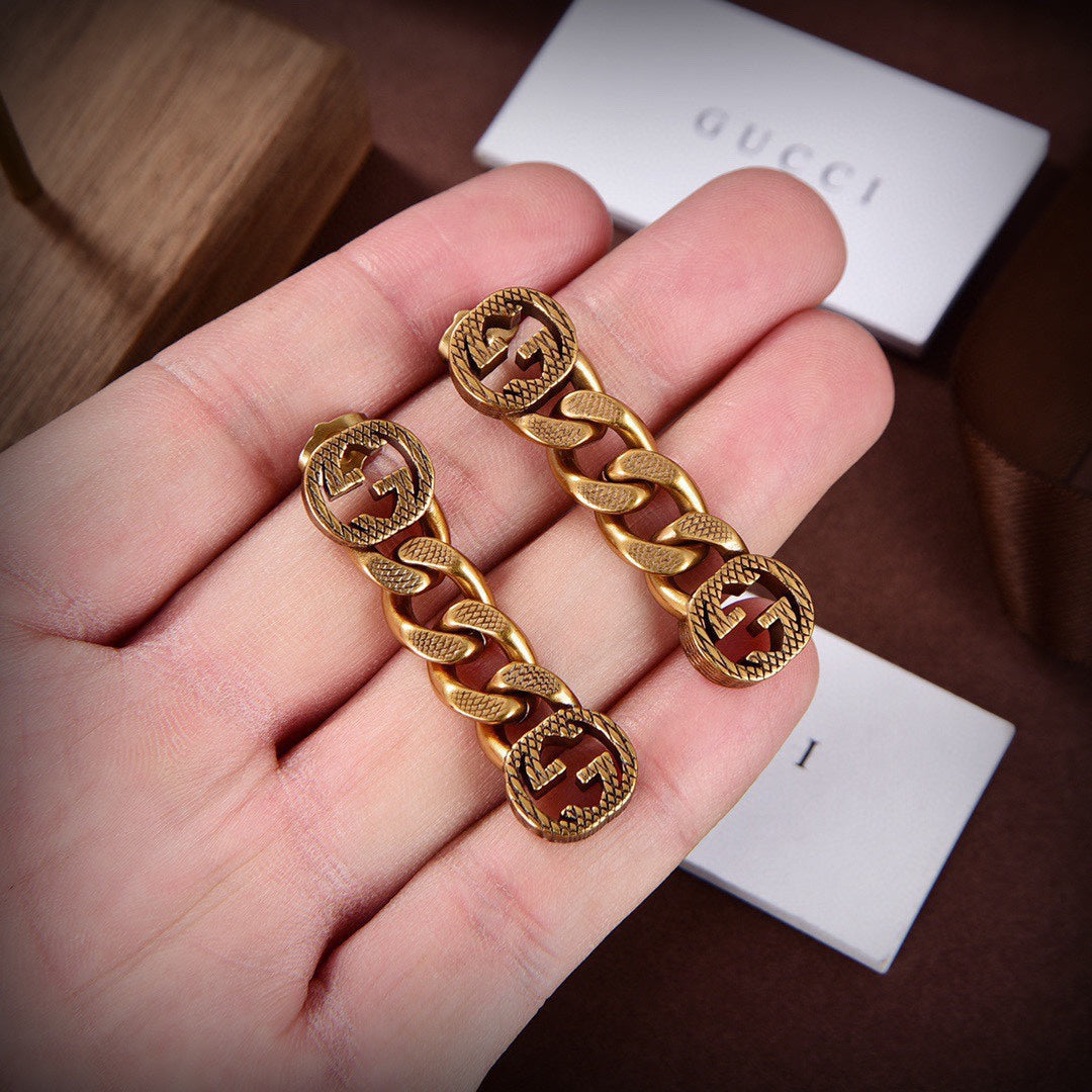 18K GG Chain Earrings