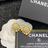 18K CC Pearls Earrings