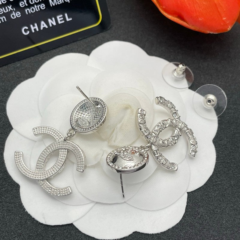 18K CC Pearl & Diamond Drop Earrings