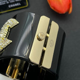 18K CC Pearl Diamond Black Cuff Bracelet