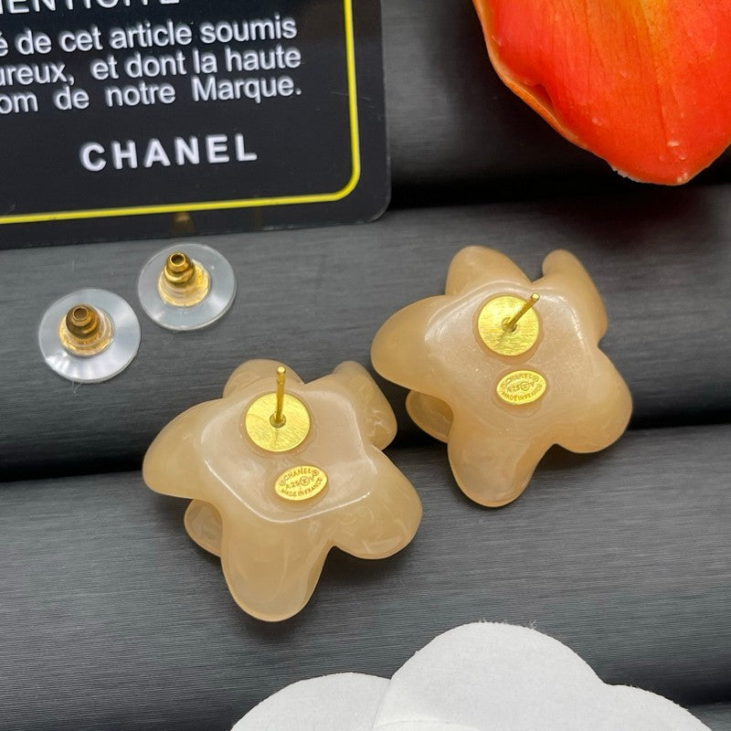 18K CC Color Flower Resin Earrings