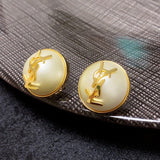 18K Saint White & Red Earrings
