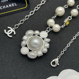 18K CC Color Crystal Pearl Chain Necklace