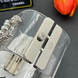 18K CC Pearl & Diamond Transparent Cuff Bracelet